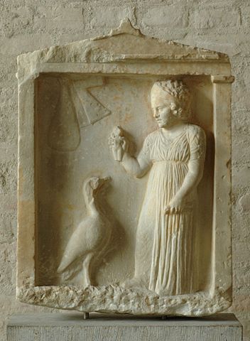 An Athenian girl holding a toy