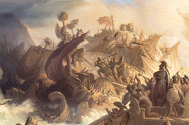 Painting of the battle of Salamis