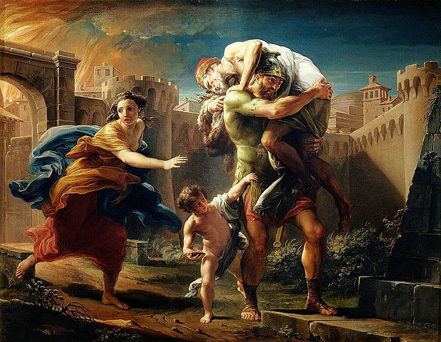 Aeneas fleeing Troy