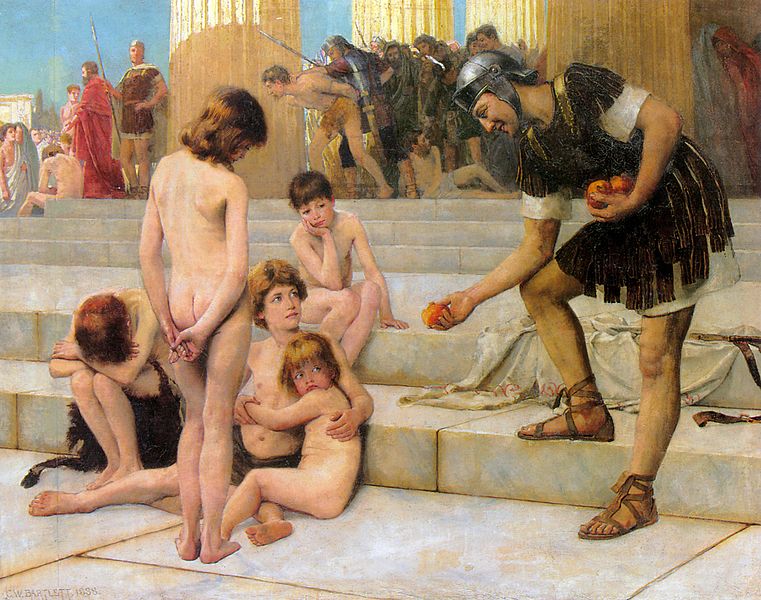 19th Century painting of young slaves in Rome 