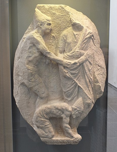 Relief of a slave being manumitted 