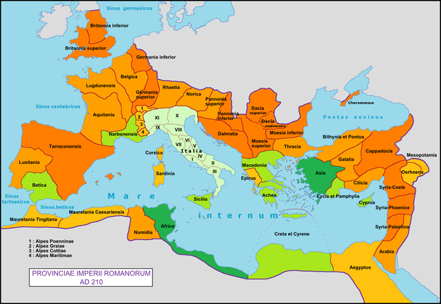 Map of the provinces of the Empire 